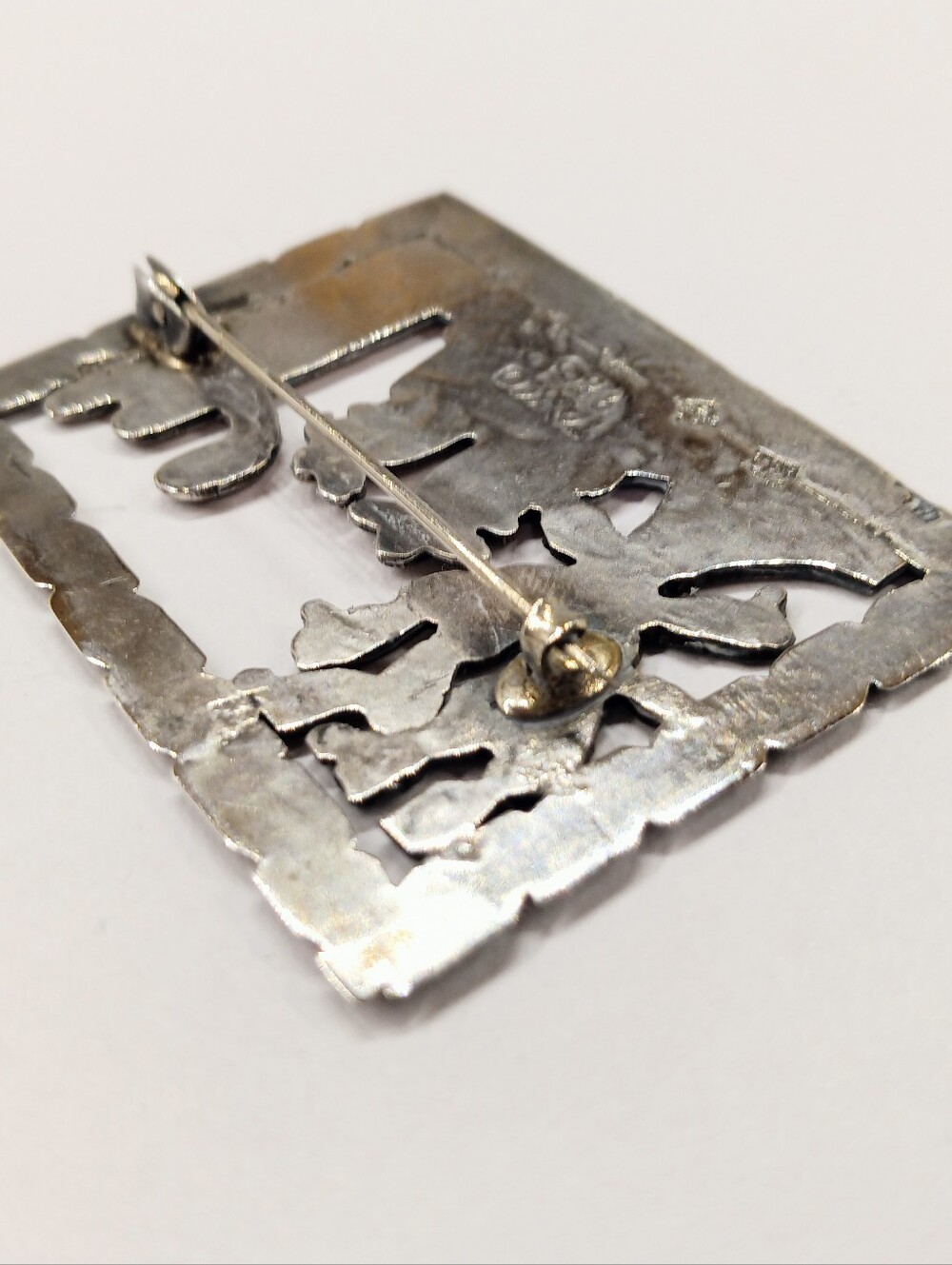 Vintage Taxco 980 Silver Brooch Siesta Men Cactus Scene Handmade - Picture 7 of 8